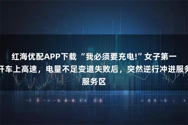 红海优配APP下载 “我必须要充电!”女子第一次开车上高速，电量不足变道失败后，突然逆行冲进服务区